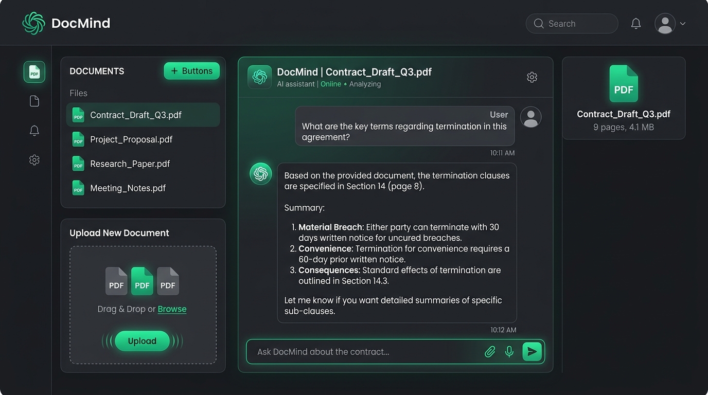 DocMind Agentic RAG System Preview